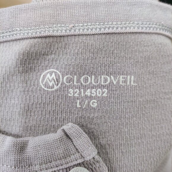 2 Pack Men's Long Sleeve Henley Shirts | Large | Cloudveil | Gray & Blue - Picture 7 of 9